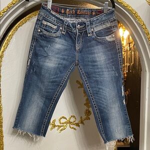 Rock Revival Alanis Raw Hem Denim Shorts Size 27